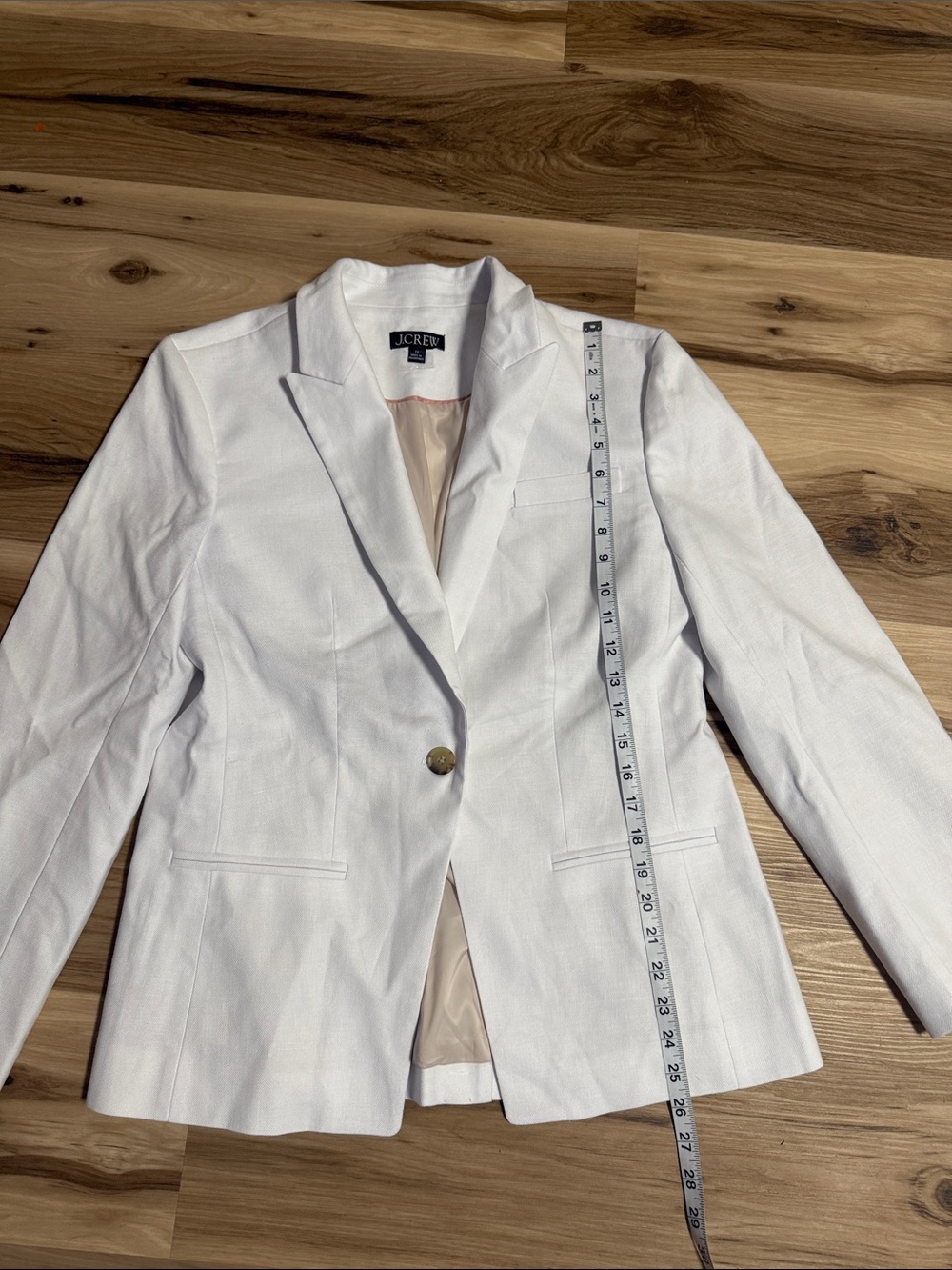 J. Crew White Tailored Single-Button Blazer